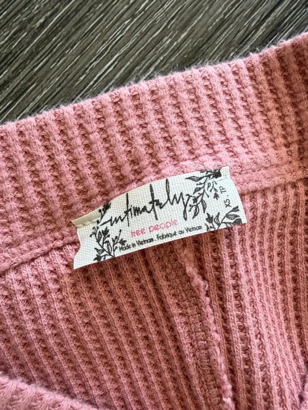 Free People Dusty Rose Ribbed Bodysuit